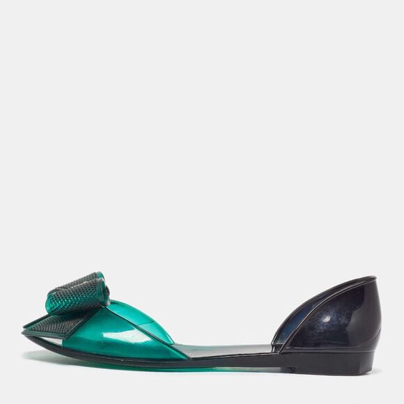 Salvatore Ferragamo Green Jelly Barbados Ballet Flats Size 35.5,New Products : American Fashion Style Bags On Sale